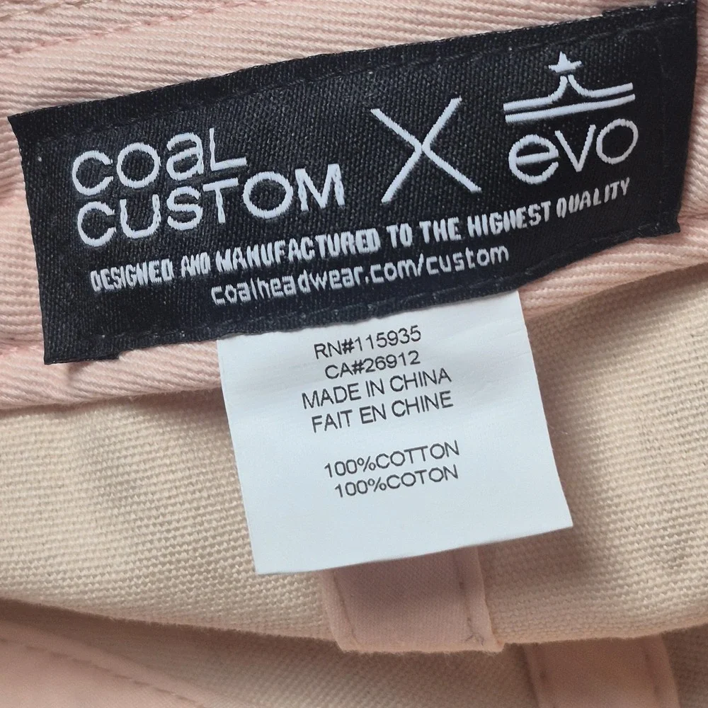 Coal Headwear x evo Dad Hat Mauve Logo Patch Adjustable Snapback Cotton NWT